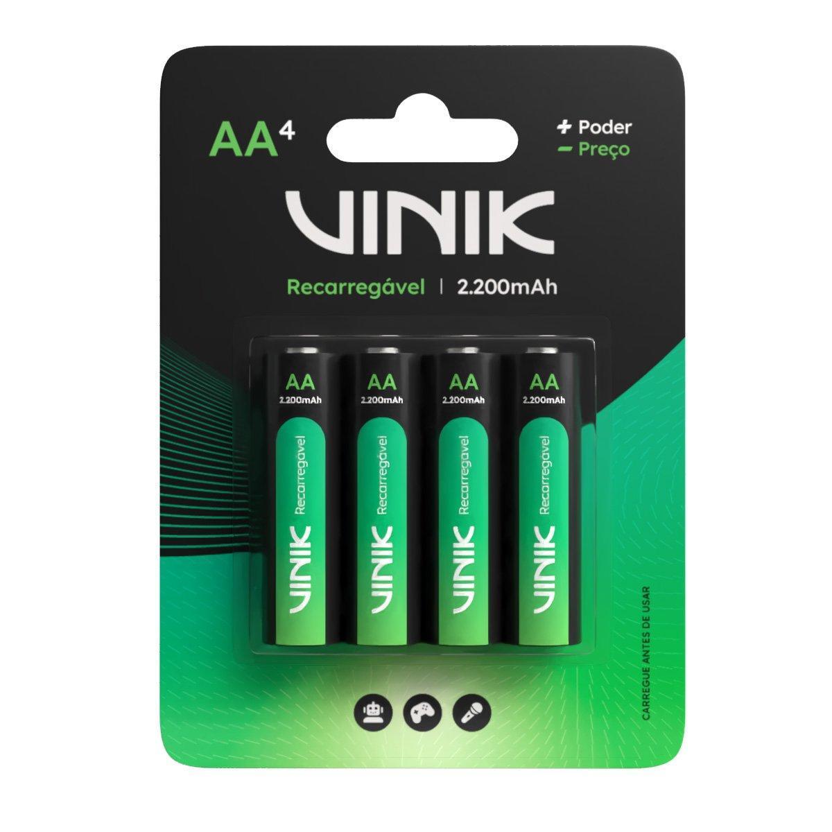 Miniatura Pilha Recarregável Aa C/4 - 2200Mah 1.2V - Vp2Ab4R