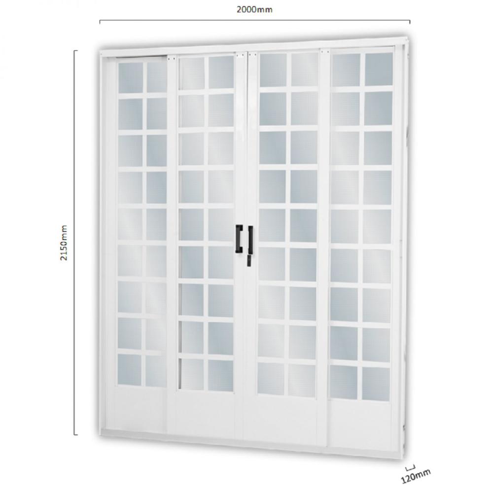 Miniatura Porta de Correr 4 Folhas Divisor Quadri MGM Branco