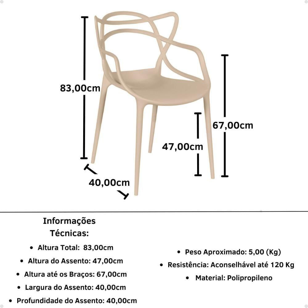 Miniatura Conjunto Mesa De Jantar Redonda Marci Premium Natural 100cm Com 4 Cadeiras Allegra - Nude