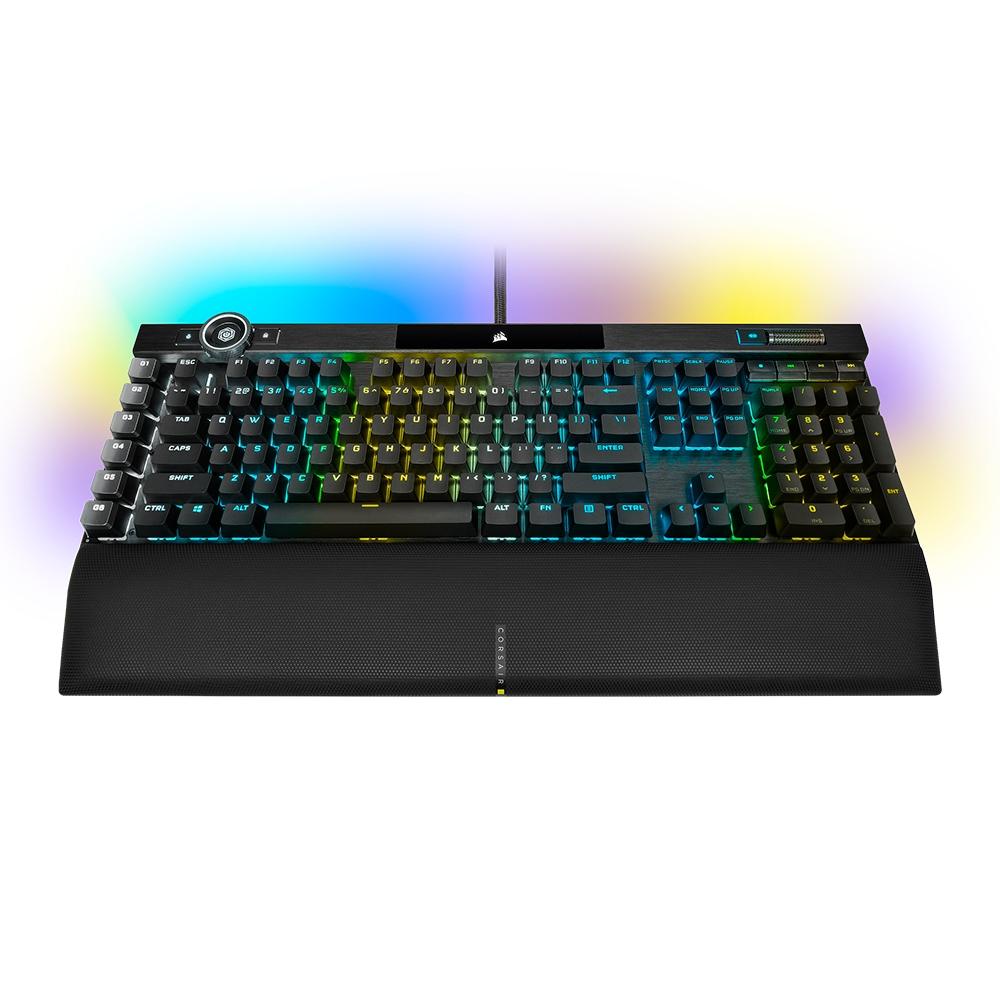 Miniatura Teclado Óptico-Mecânico Gamer Corsair K100 RGB, Switch OPX,  US - CH-912A01A-NA