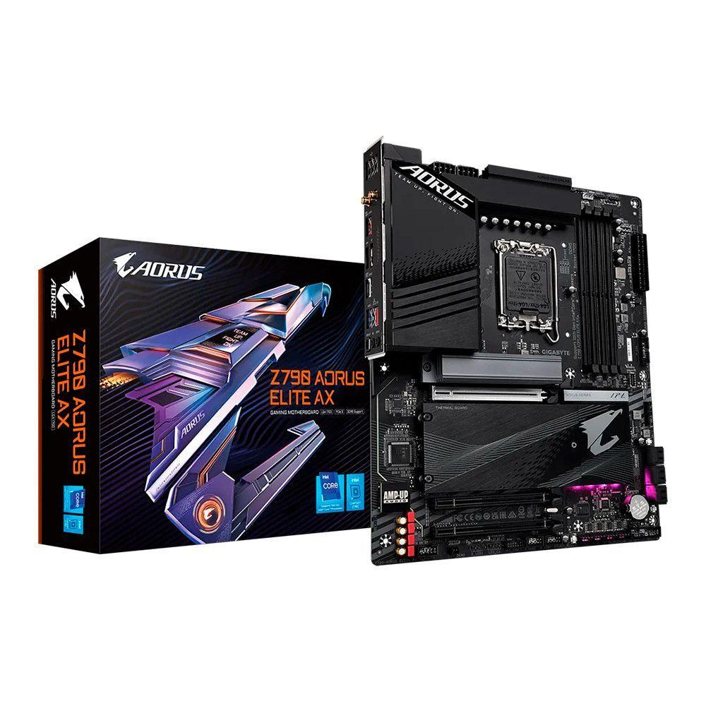 Miniatura Placa Mãe Gigabyte Para Intel 1700 Z790 Aorus Elite Ax Wifi 4xddr5 Atx Preto