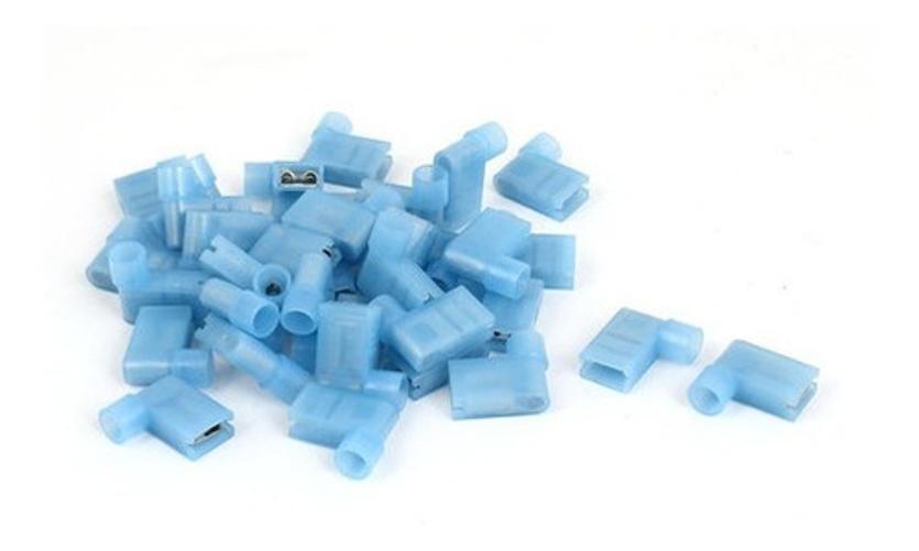 Miniatura 50Un Kit Terminal Elétrico Bandeira Fêmea Isolado 0,5 A 6Mm