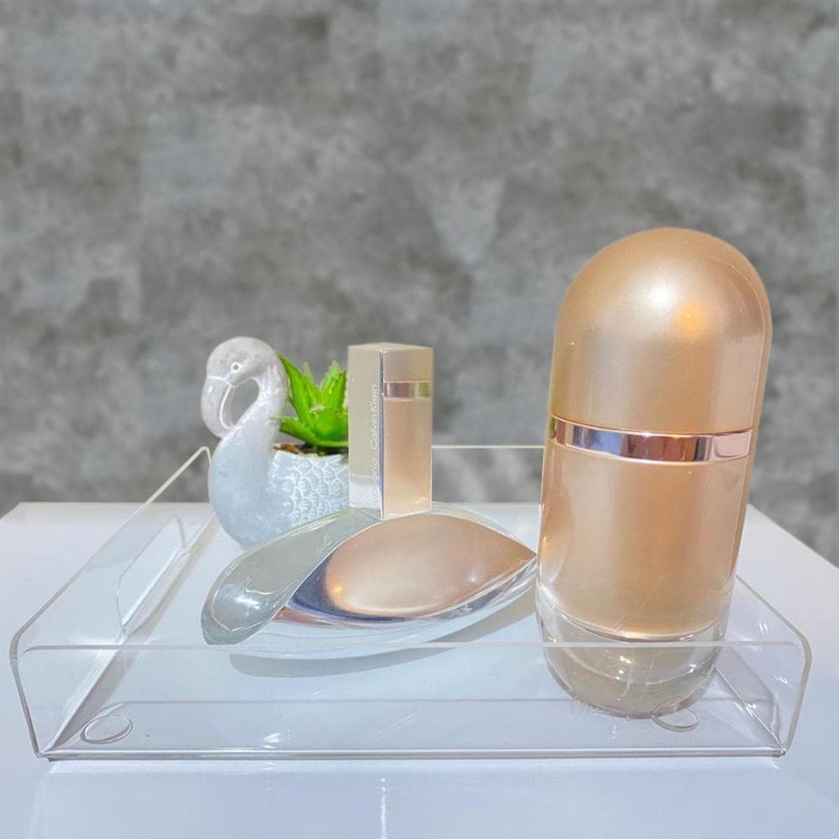 Miniatura Kit 2 Bandejas Organizadoras Acrílico 18X18Cm Transparente