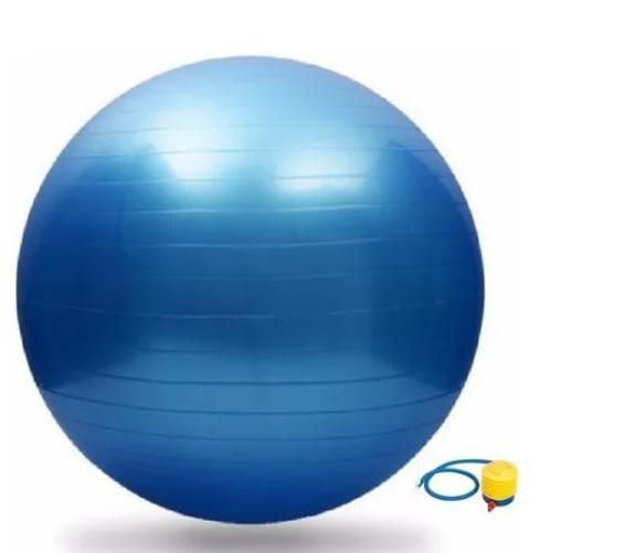 Miniatura Bola De Ginástica Pilates Academia 65 Cm Com Bomba-R1 Azul
