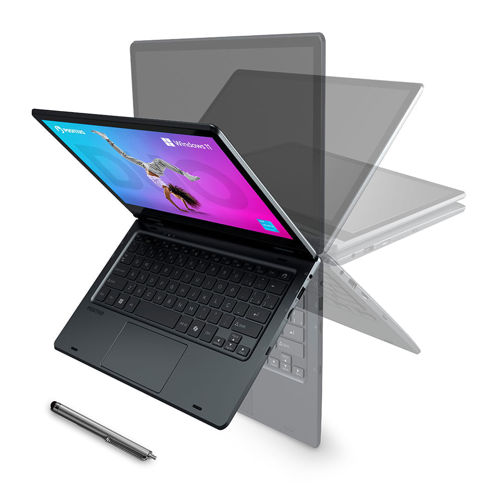 Miniatura Notebook 2 em 1 Positivo Duo C8128E Intel® Celeron® N4500 Windows 11 Home 8GB RAM 128GB eMMC 11” LED HD IPS - Cinza