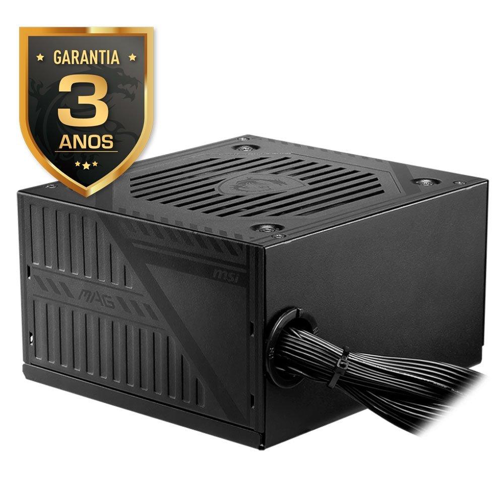 Miniatura Fonte MSI MAG A600DN, 600W, 80 Plus White, PFC Ativo, Com Cabo, Preto - 306-7ZP6B22-809
