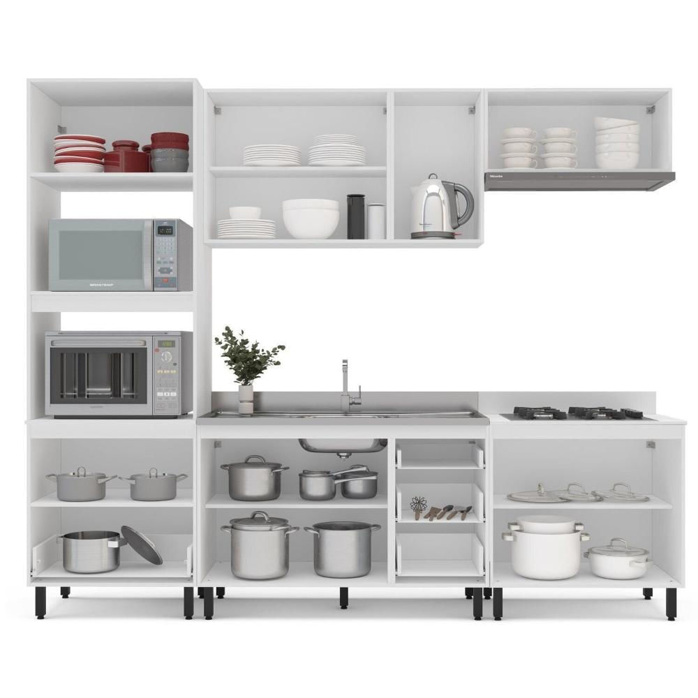 Miniatura Cozinha Completa 5 Peças 224,5cmx270cm Meena Branco/Azul