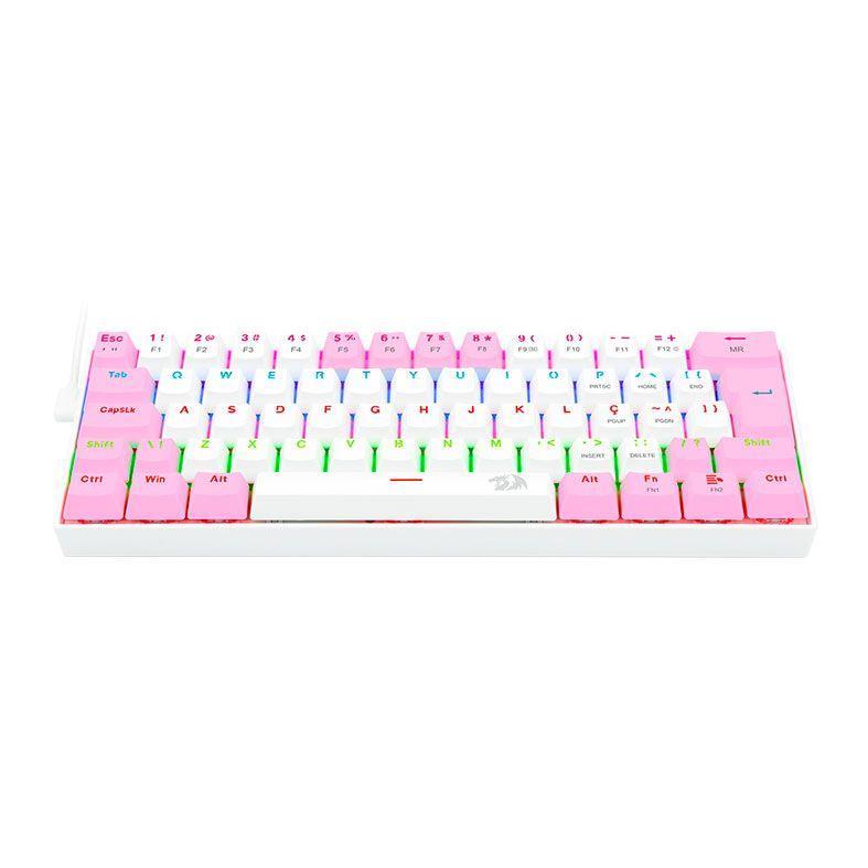 Miniatura Teclado Gamer Redragon Lakshmi Branco & Rosa C/Switch Azul