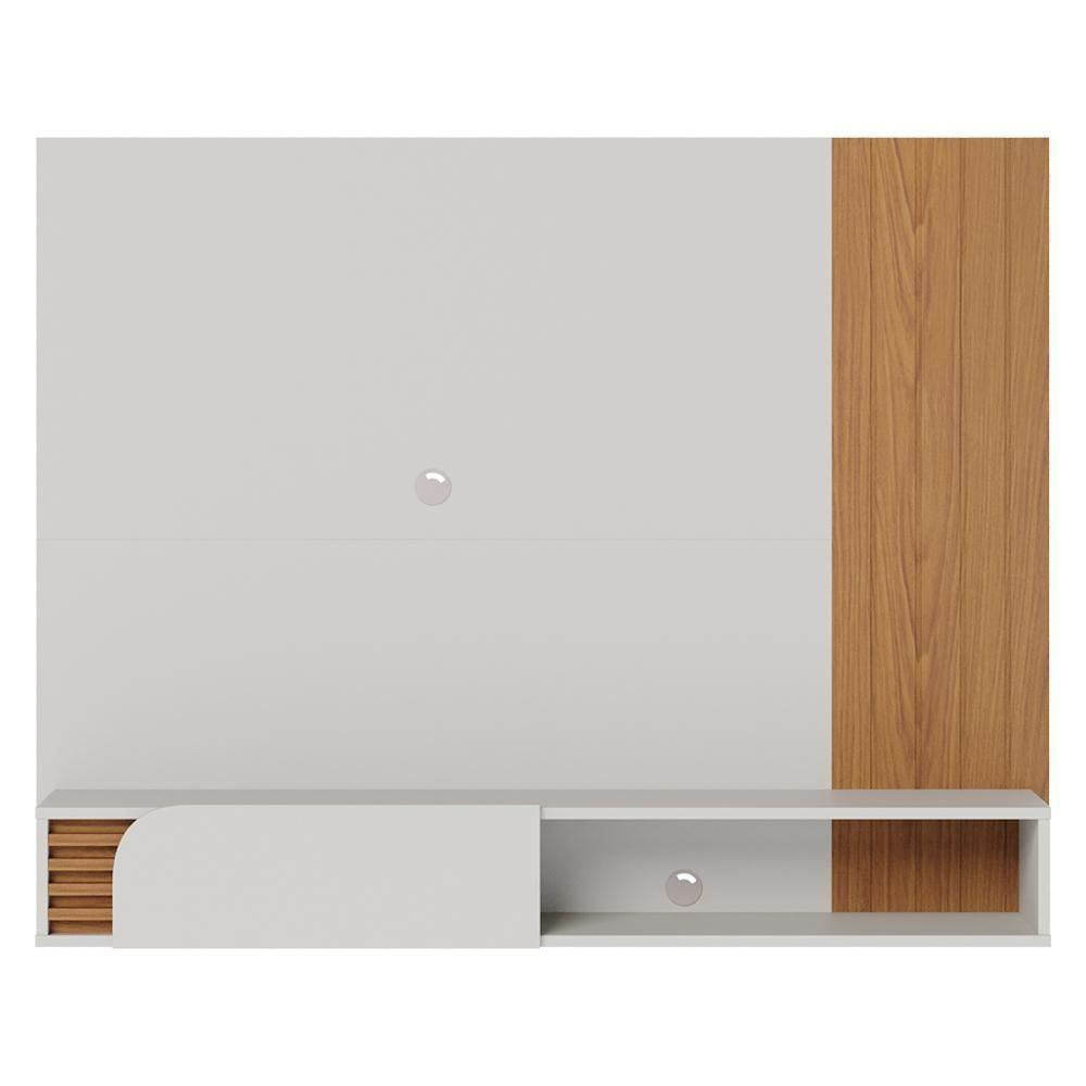 Miniatura Painel Para Tv 60 Pol Bancada Suspensa 160cm Mayer C04 Off White Matte Freijó - Lyam Decor