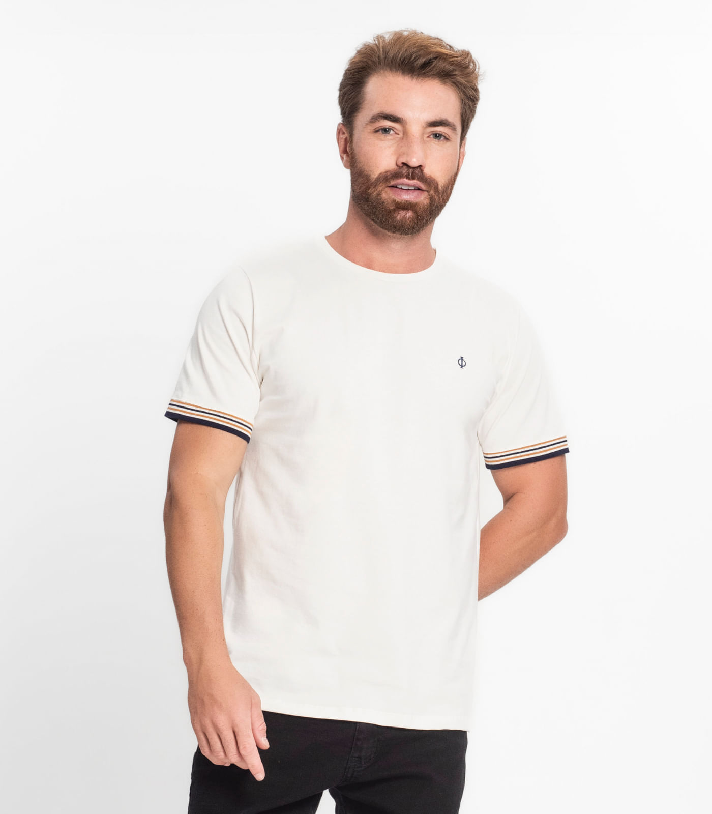 Miniatura Camiseta Básica Masculina Diametro Bege G
