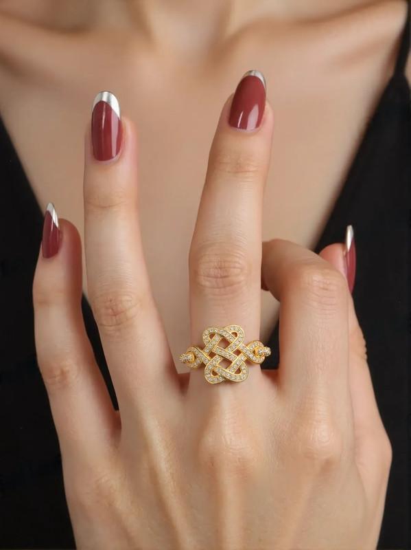 Miniatura Anel Infinito Com Pedras De Zirconias Folheado A Ouro