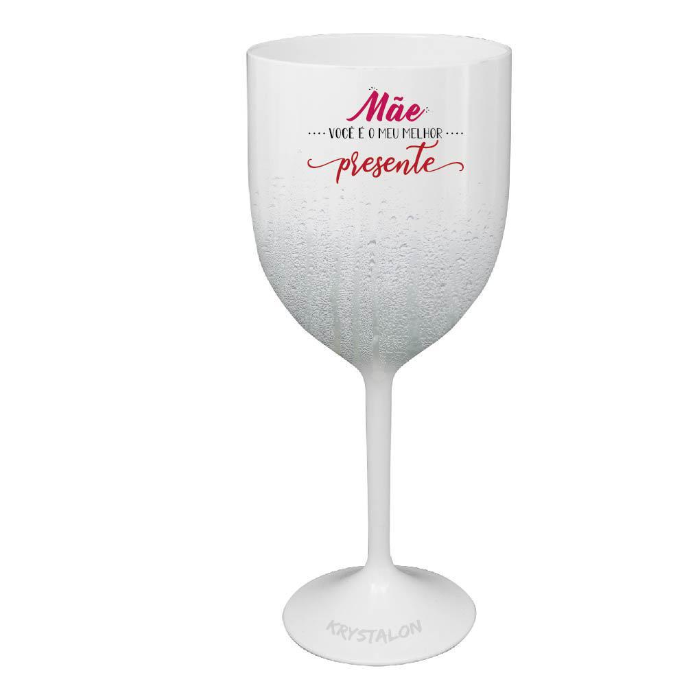 Miniatura Taça Vinho Branca Acrílico Para Dia Das Mães - Meu Presente