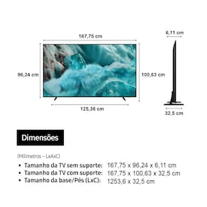 Smart TV QLED 75” 4K Samsung QN75Q7FAAGXZD, Vision AI, Processador com AI, Xbox Cloud Gaming, Controle por Gestos, Art Store, Alexa, Wi-Fi e Bluetooth