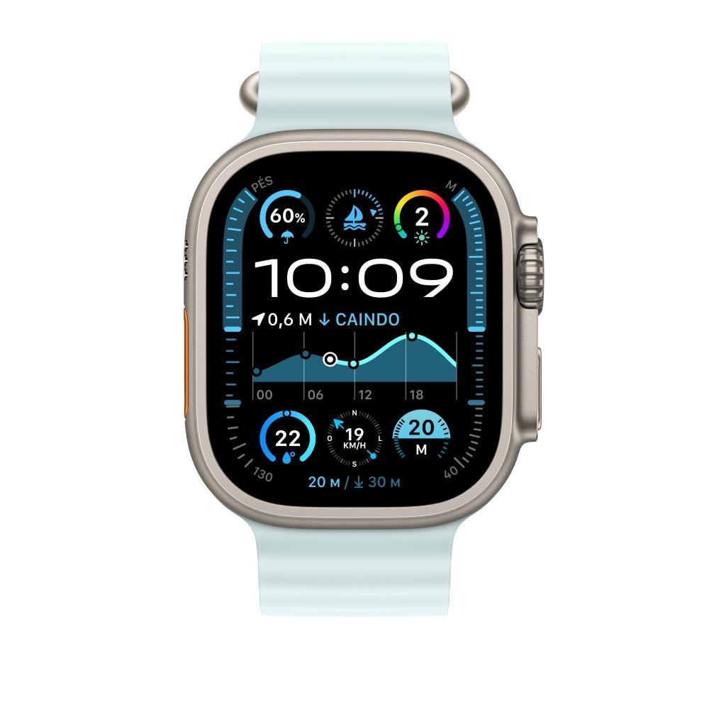 Miniatura Pulseira Apple Watch 49 mm, Oceano Azul-gelo, Apple, Natural de Titânio