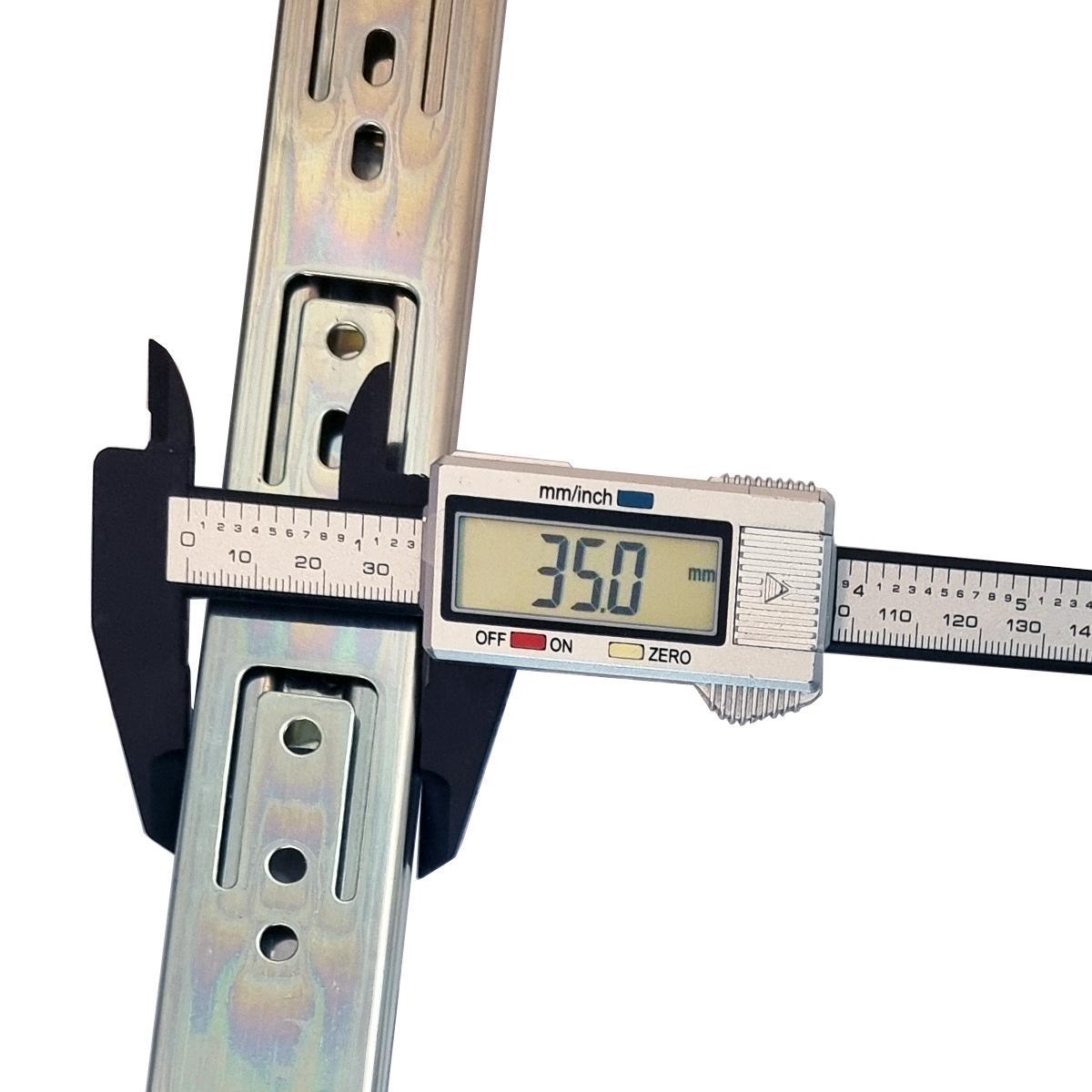 Miniatura Kit 8 Corrediça Telescópica 450Mm X 35Mm 35Kg Gaveta 4 Pares