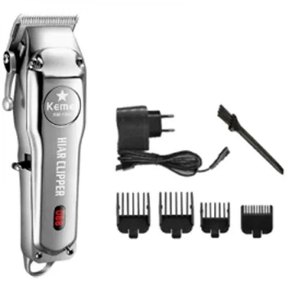 Miniatura Máquina Corta Cabelo Fino Acabamento Luxo Kemei Com Pentes