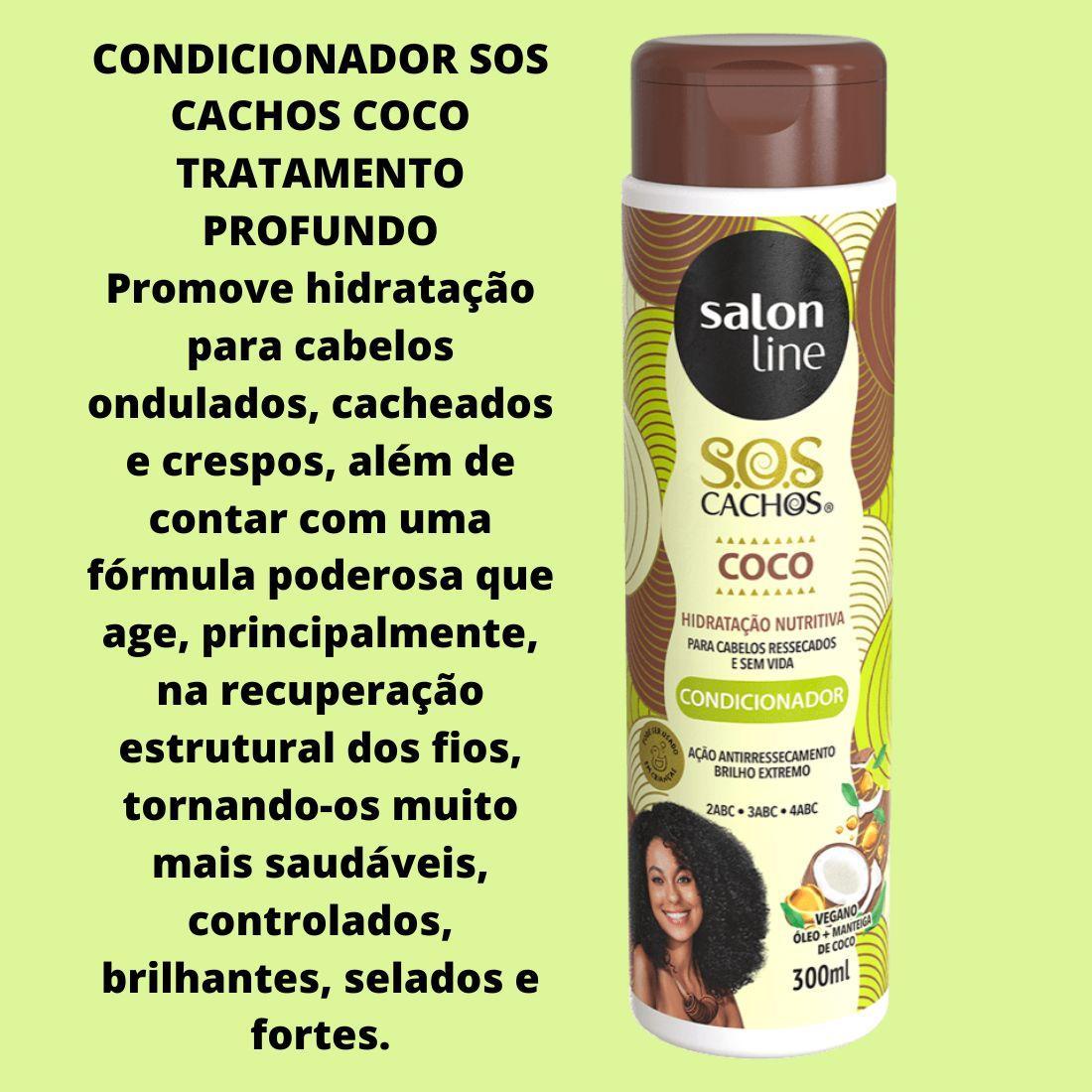 Miniatura Kit Salon Line Sos Cachos Coco Hidratação Sos Oleo De Coco
