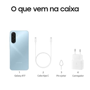 Celular Samsung Galaxy A17 4G Tela 6.7" 256GB Super AMOLED Câmera Tripla 50MP Azul CEL. SAMS GALAXY A17 4G 256GB AZUL