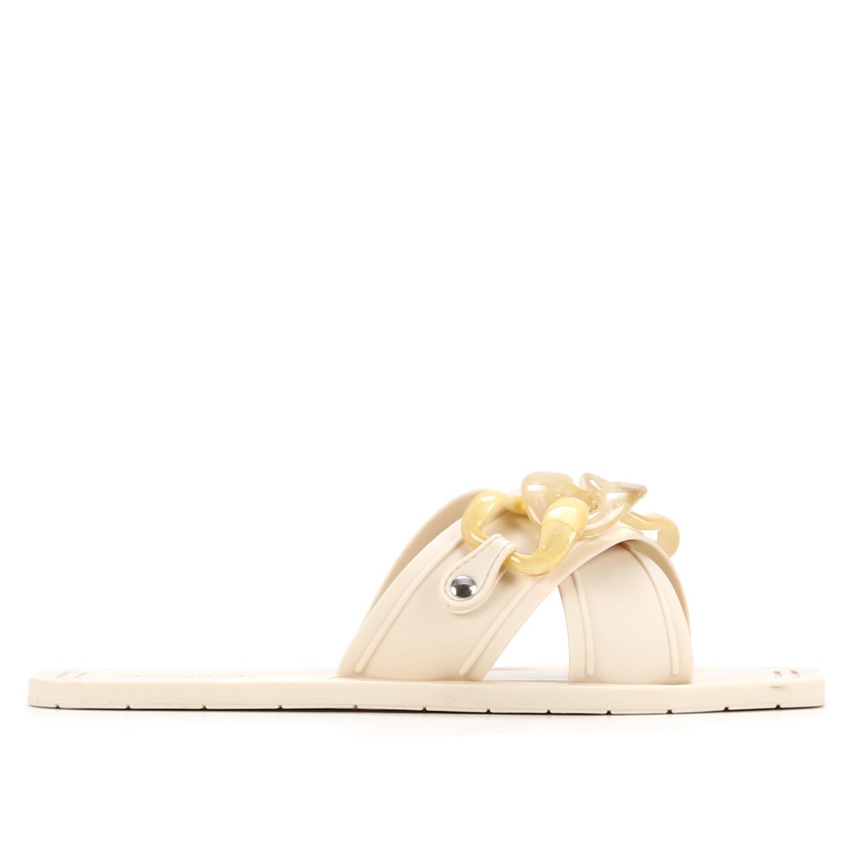 Miniatura Rasteira Shoestock For You Tiras Cruzadas Corrente Off White - 33/34