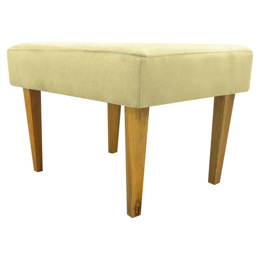 Miniatura Puff Decorativo Retangular Para Sala Recepção Charme Pé Trapézio Suede Cores