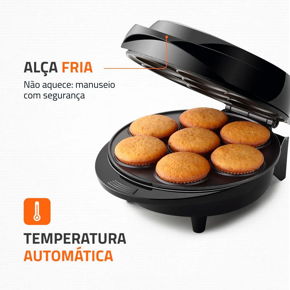 Miniatura Maquina Cupcake Maker Pratic Ck-01 Preto/Inox 1000W 127V