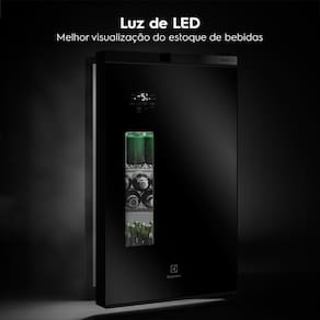 Cervejeira Home Bar Electrolux EB100 Frost Free 100L Porta de Vidro Preta 110V