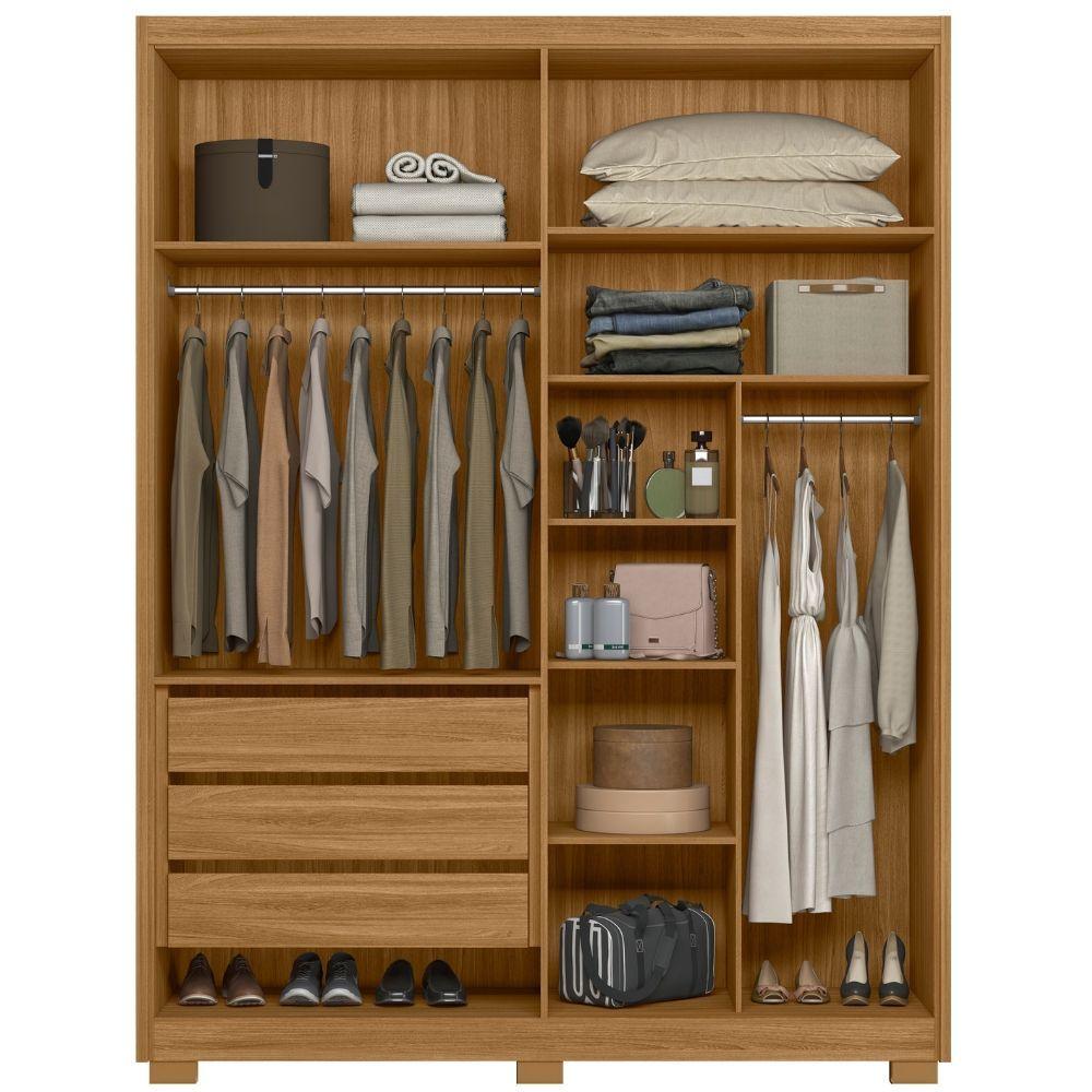 Miniatura Guarda Roupa Califórnia 4 Portas 3 Gavetas Freijó Moval