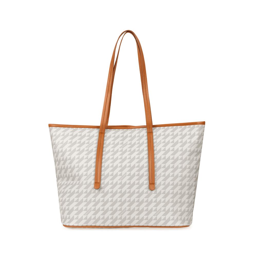 Miniatura Bolsa de Ombro Feminina Tote Monograma BG Bege Bege - G