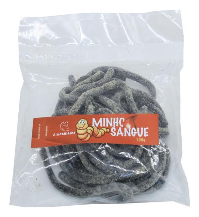 Miniatura Isca Pesca Pronta Formato Minhoca Pesqueiros Sabor Sangue
