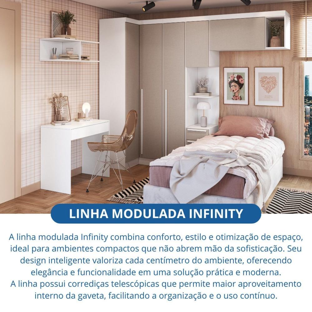 Guarda-roupa Infantil Modulado 6 Peças Infinity Branco Line/Duna