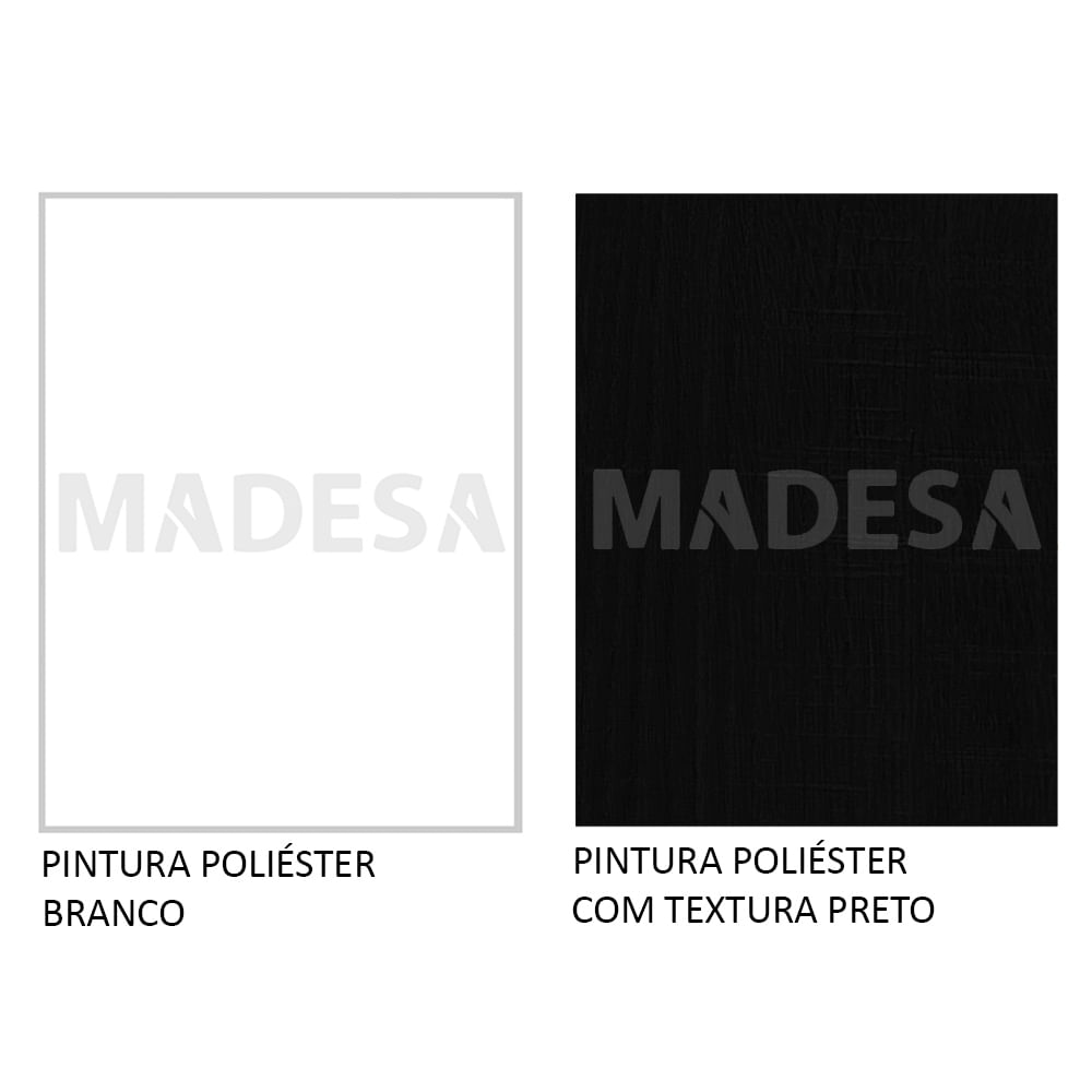 Guarda-Roupa Casal Madesa Kansas 3 Portas de Correr de Espelho 3 Gavetas Branco/Preto Cor:Branco/Preto