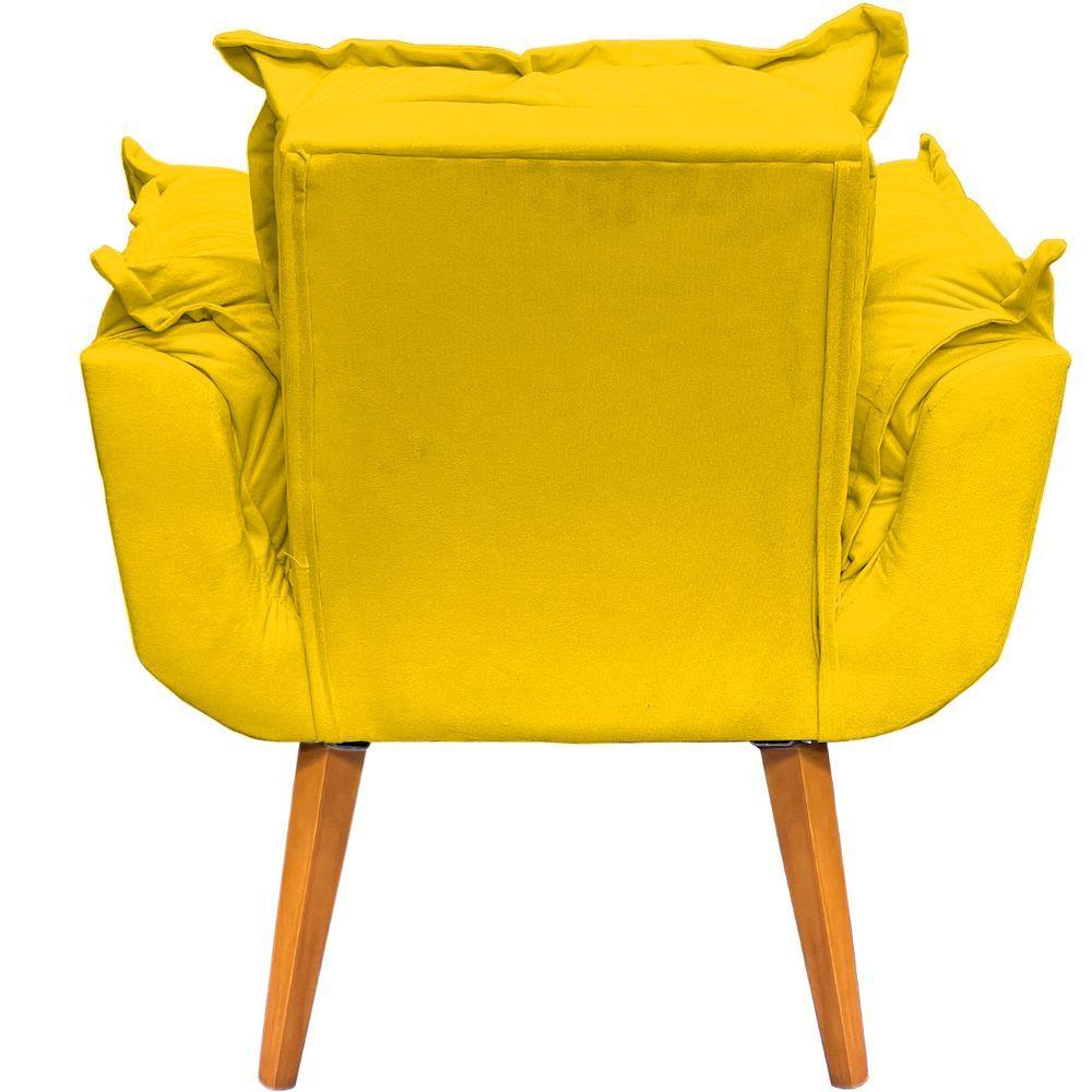 Miniatura Poltrona Decorativa Alice Pé Trapézio 30cm Castanho - Amarelo Suede