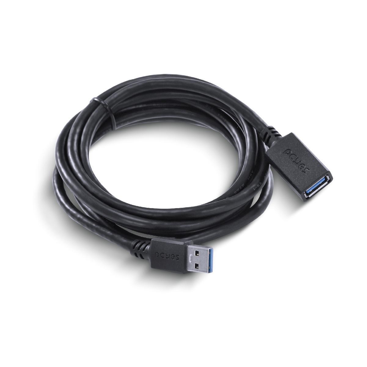 Cabo Extensor Usb A 3.0 Macho Para Usb A 3.0 Fêmea 28Awg 2 M