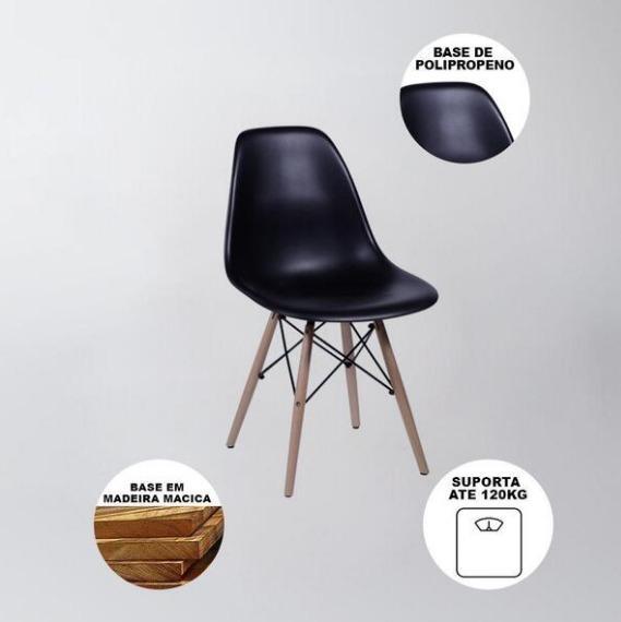 Miniatura Sala De Jantar Mesa Eames Eiffel Branca 90Cm Com 4 Cadeiras