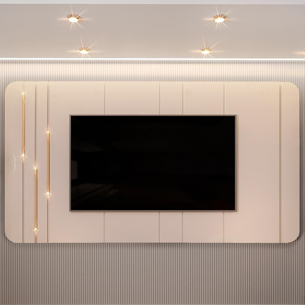Miniatura Painel Para Tv 75 Pol Com Led Orgânico Dion D05 Off White