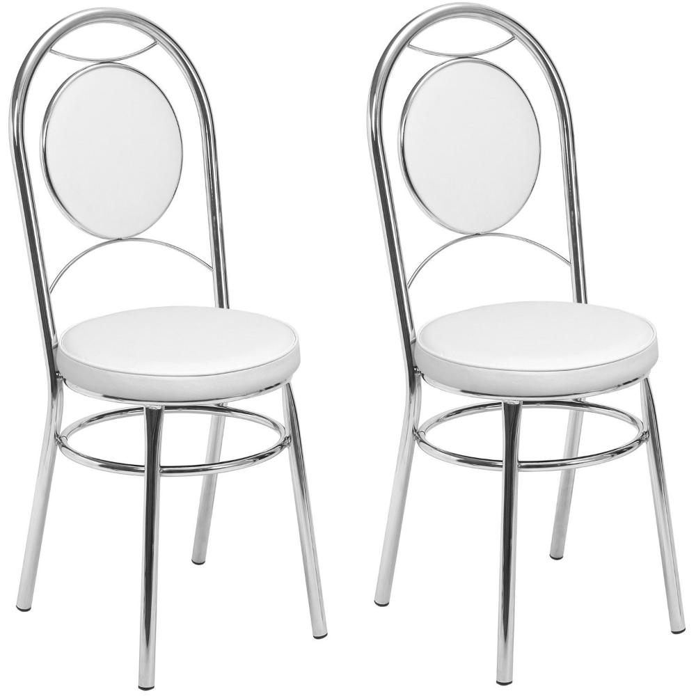 Miniatura Kit 2 Cadeiras Cromadas CC10 A102 Debrum Cromado/Branco