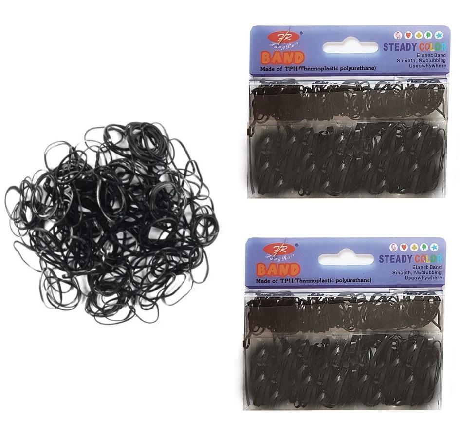 Miniatura 240 Unidades Xuxinha Elásticos De Silicone Preta Cabelo
