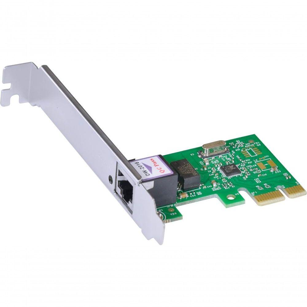 Miniatura Placa De Rede 10-100-1000 Pci-e Prv1000e Com Suporte Low Profile