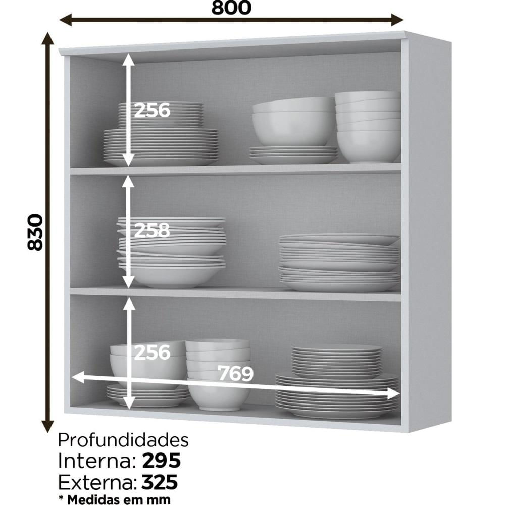 Armário Aéreo 2 Portas 80cm Emily Henn Branco HP