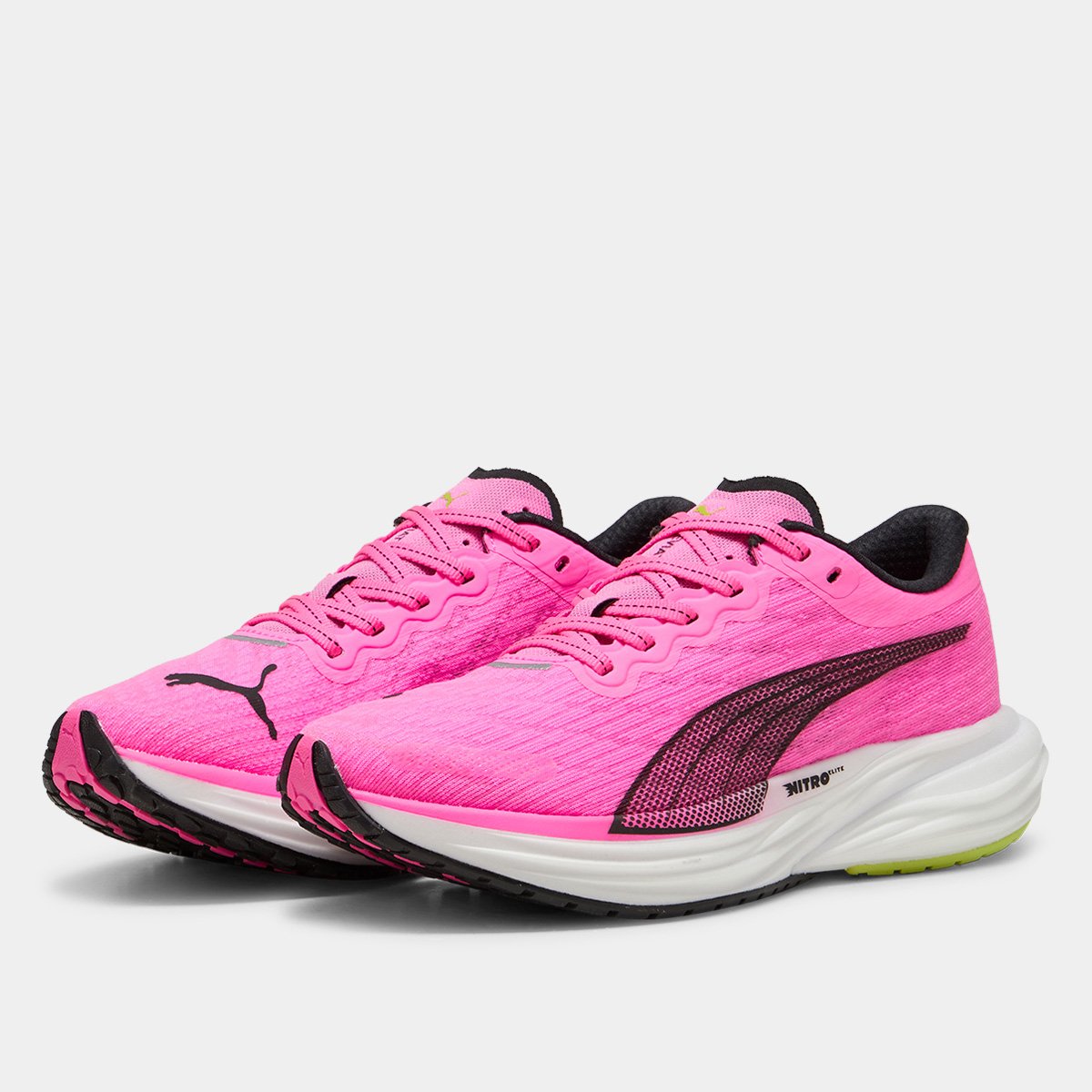 Miniatura Tênis Puma Deviate Nitro 2 Feminino Rosa+Branco - 34