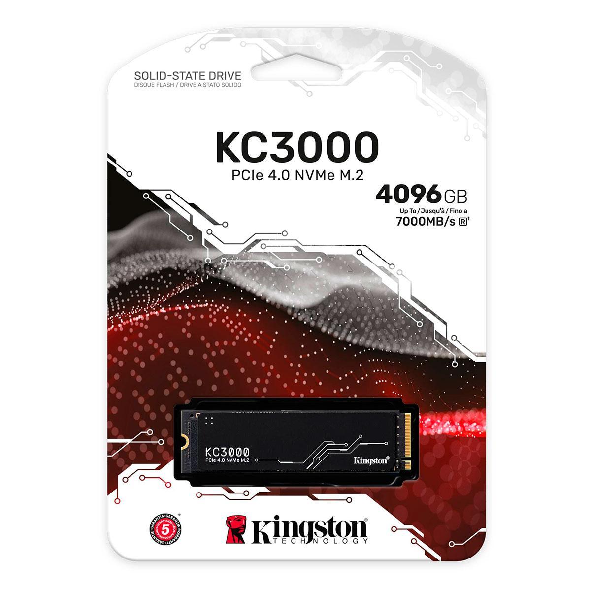 Miniatura Ssd Gamer Kingston Kc3000, 4Tb, M.2 2280, Pcie 4.0 Nvme,