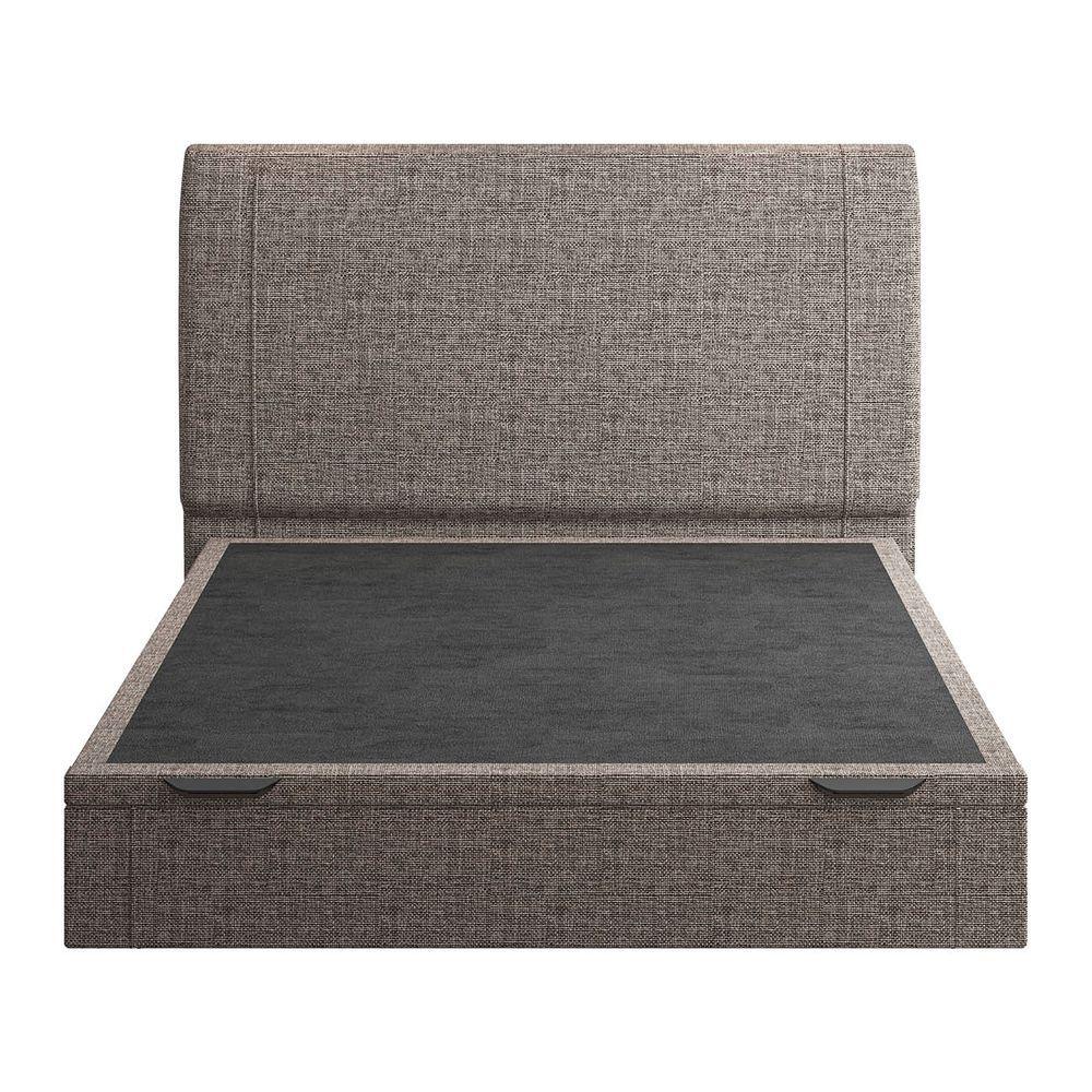 Cama Casal Flutuante Baú Cabeceira 140cm Fly S05 Linho Marrom - Mpozenato