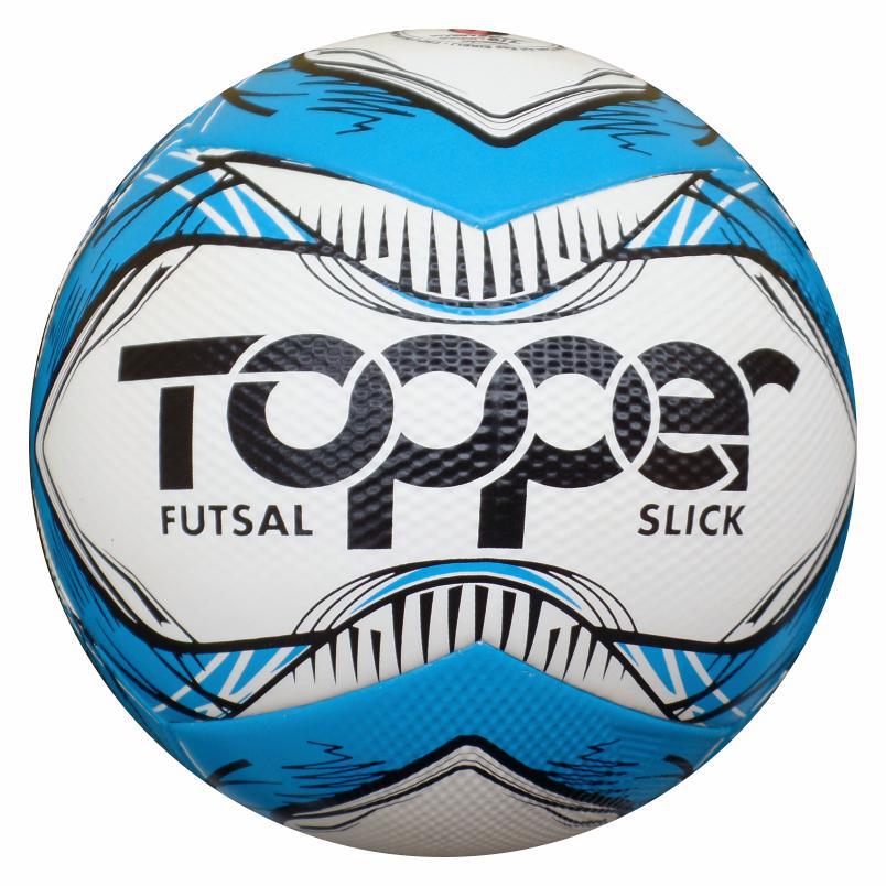 Miniatura Bola Futebol Futsal Topper Slick Oficial Azul + Inflador