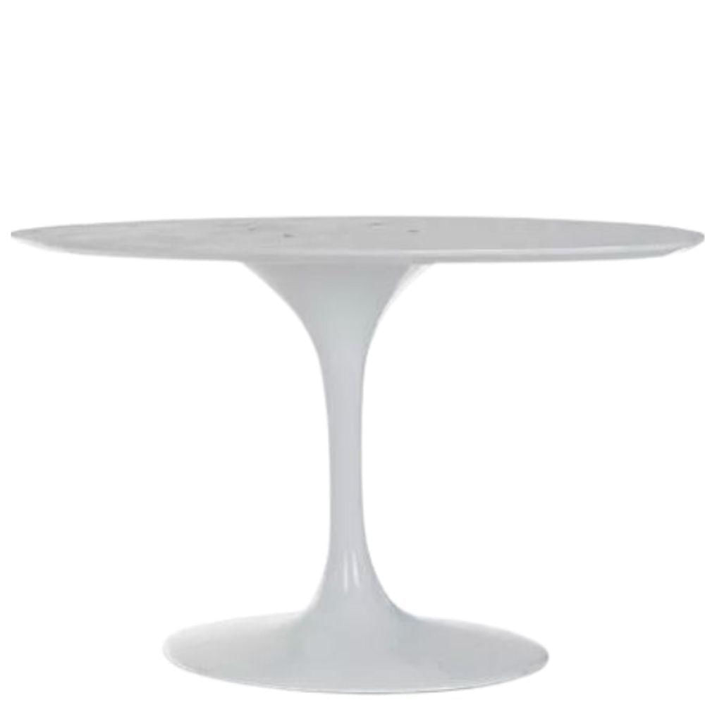 Miniatura Base De Mesa De Jantar Saarinen Oval Para Tampo De 198x122 Cm Branca