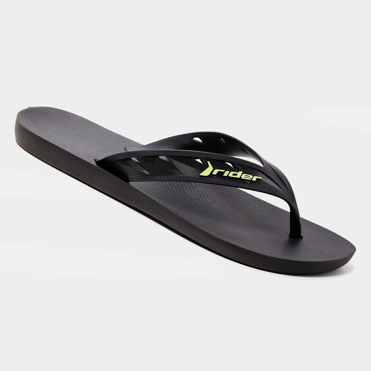 Miniatura Chinelo Rider Street Básico Masculino Preto+verde - 37/38