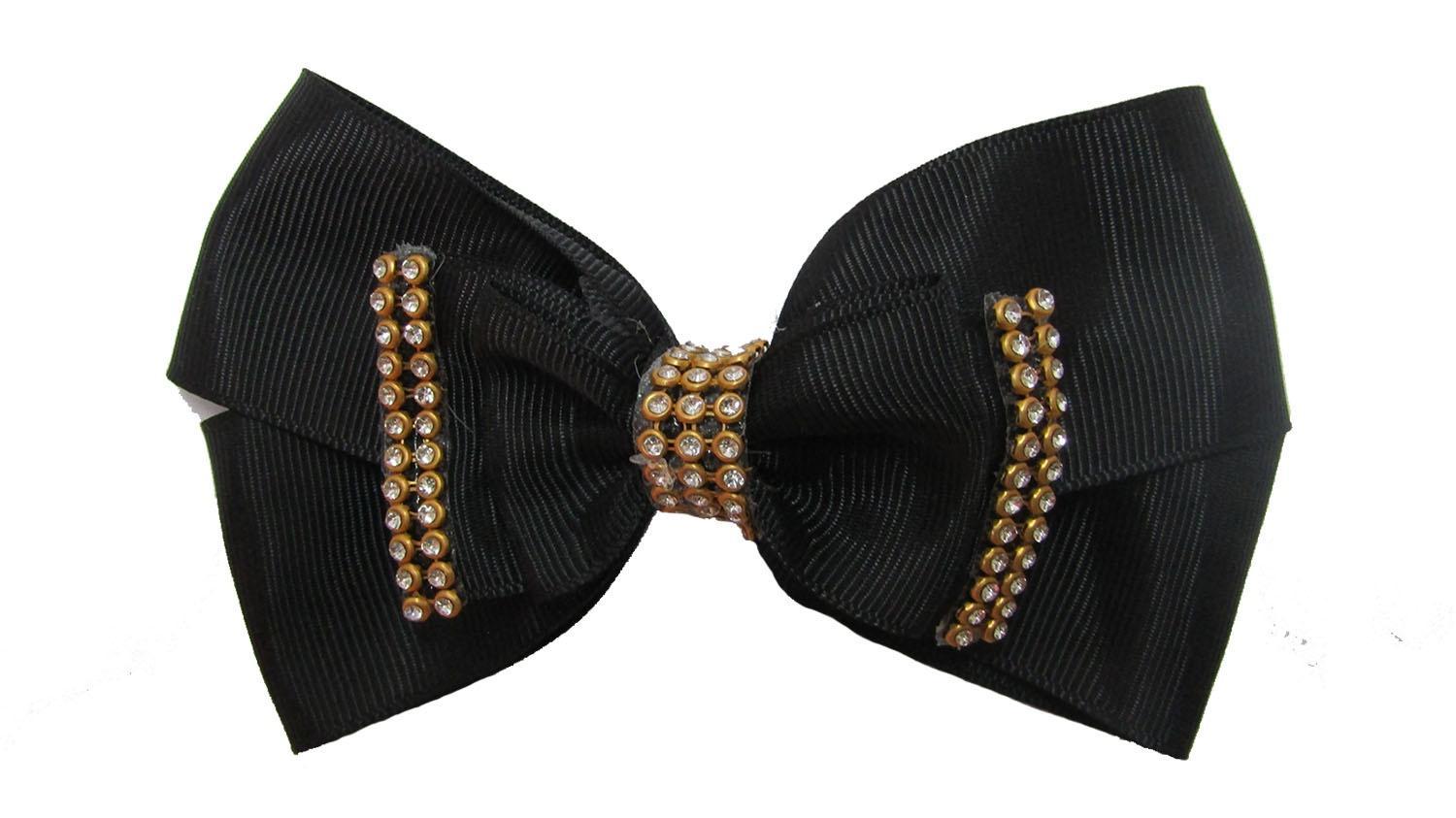 Miniatura Laço Preto De Cabelo Adulto Elegante De Luxo-No
