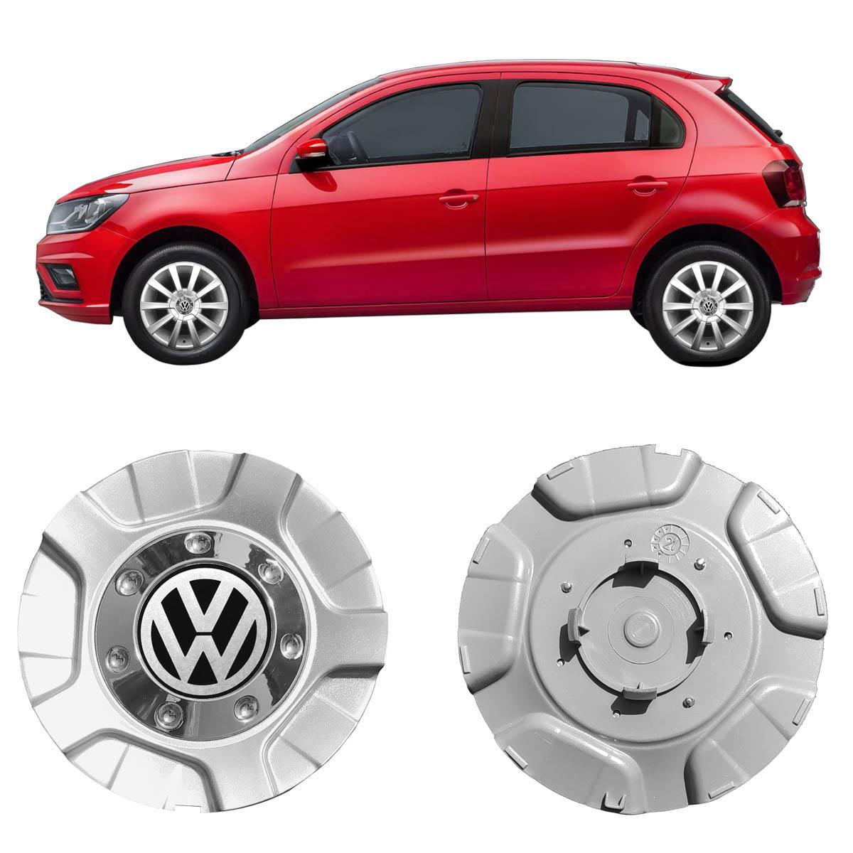Miniatura Calota Centro De Roda Brw 560 Prata Logo Volks Aro 14 15
