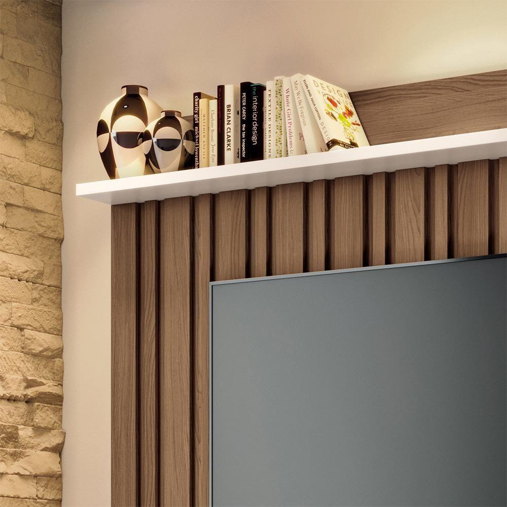 Miniatura Home Theater Decorativo Perseu Tv Até 60 Com Led Castanho/off White G26 - Gran Belo