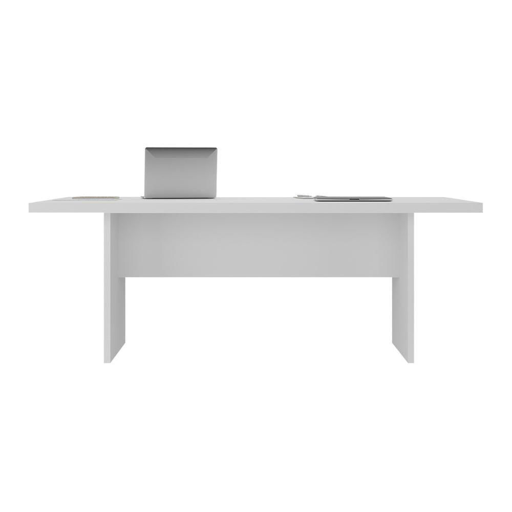 Miniatura Mesa De Escritório 200cm Para Reunião Com Tampo 30mm Multimóveis CR25281 Branco