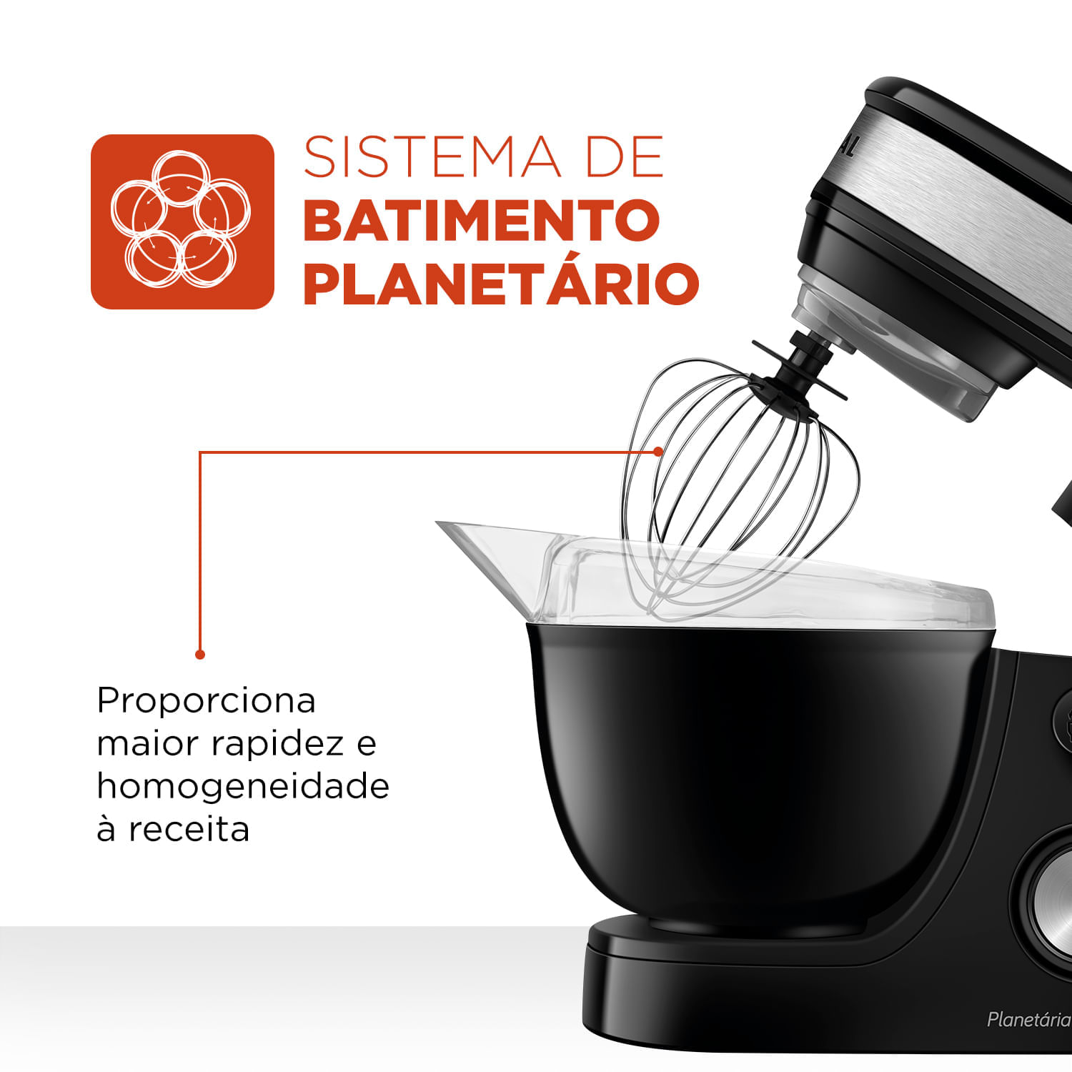 Miniatura Batedeira Planetária Mondial Premium BP-01P-B BATEDEIRA PLANETÁRIA-127V-PRETO/INOX